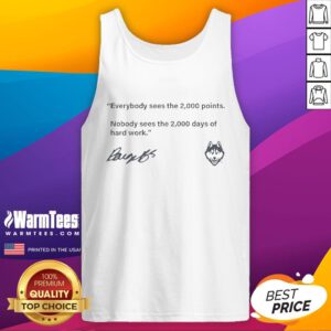Alt Text: Paige Bueckers tank top featuring '2000 Points' and '2000 Days of Hard Work' motivational design for athletes.