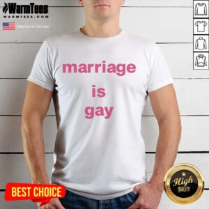 Robie Uniacke Marriage Is Gay T-Shirt featuring bold text design, perfect for LGBTQ+ pride and support.