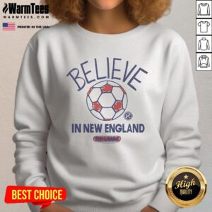 Official Ted Lasso Believe X New England Revolution sweatshirt featuring a stylish design perfect for fans and casual wear.