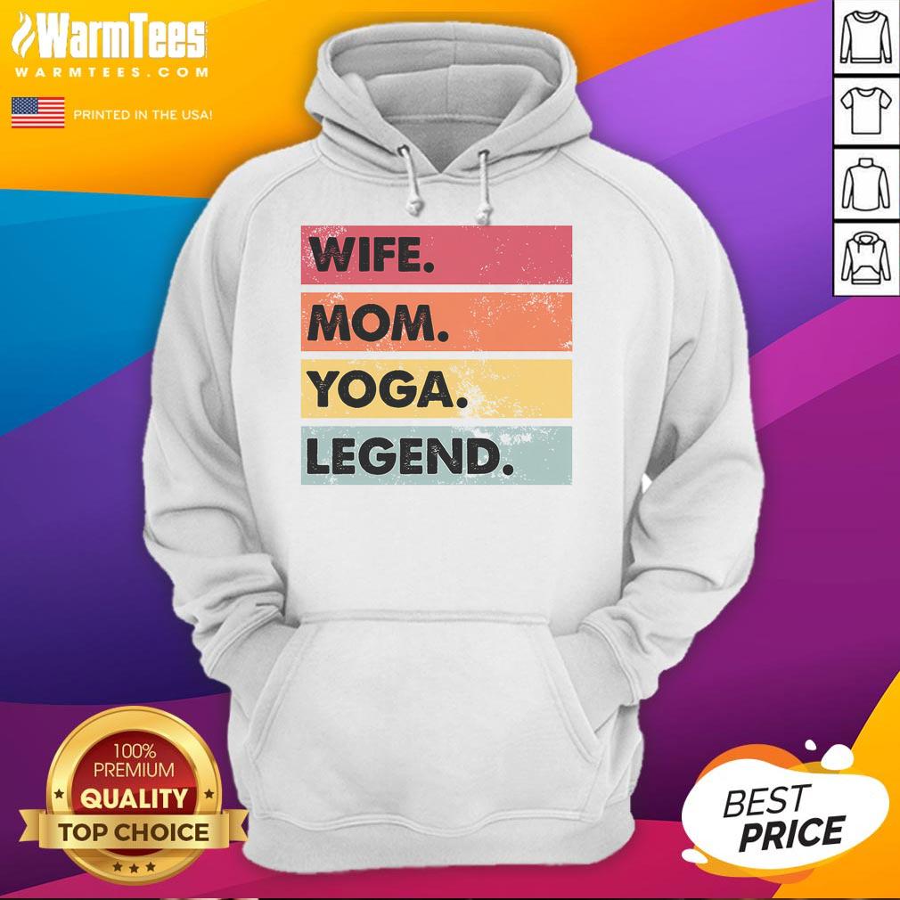 Premium Wife Mom Yoga Legend Hoodie in soft fabric, perfect for active lifestyles and casual wear for moms.