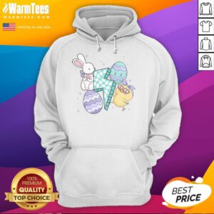 Pretty cute Happy Easter retro hoodie featuring vibrant colors and festive designs, perfect for celebrating the holiday.