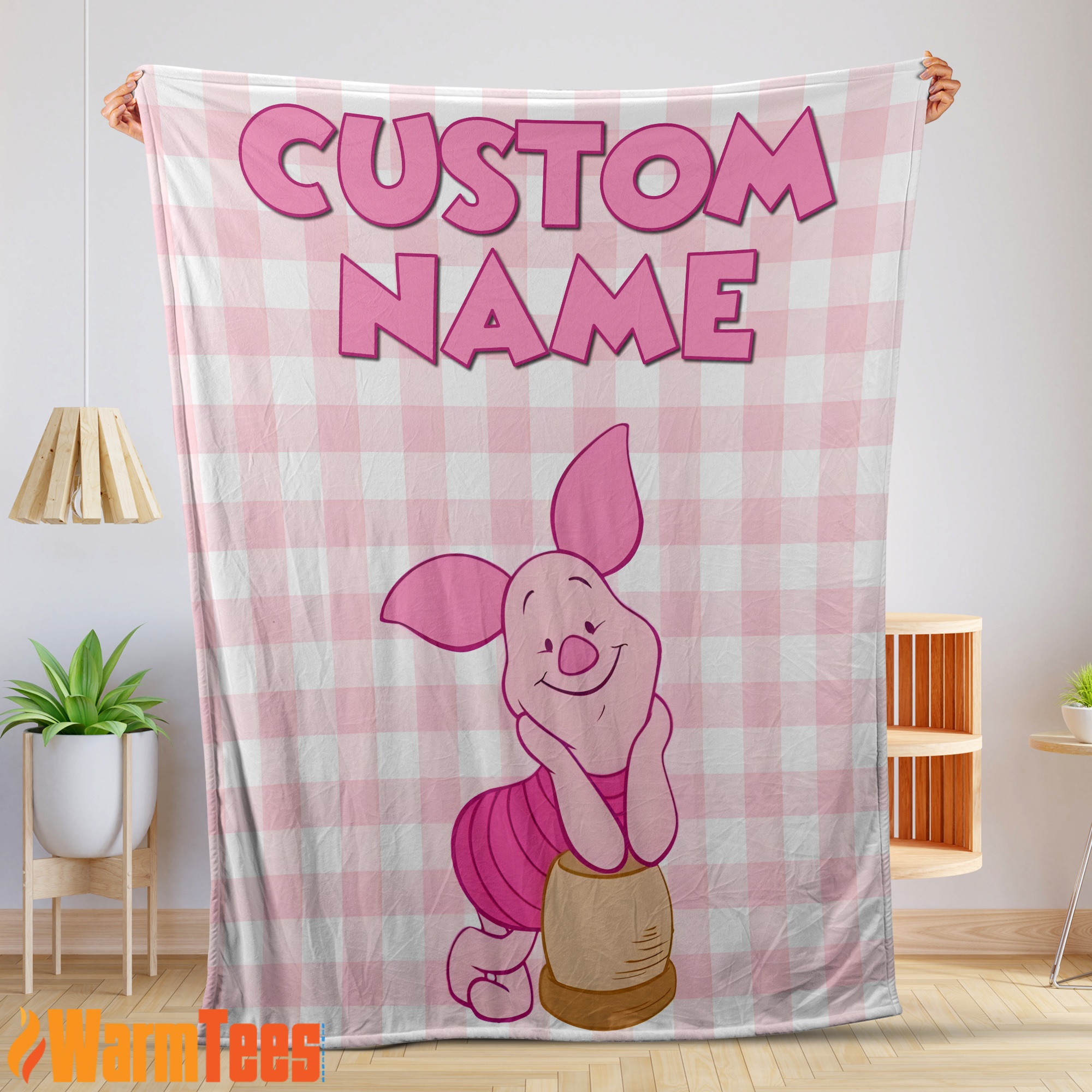 Winnie-The-Pooh Piglet Blanket Fleece Customized Blanket