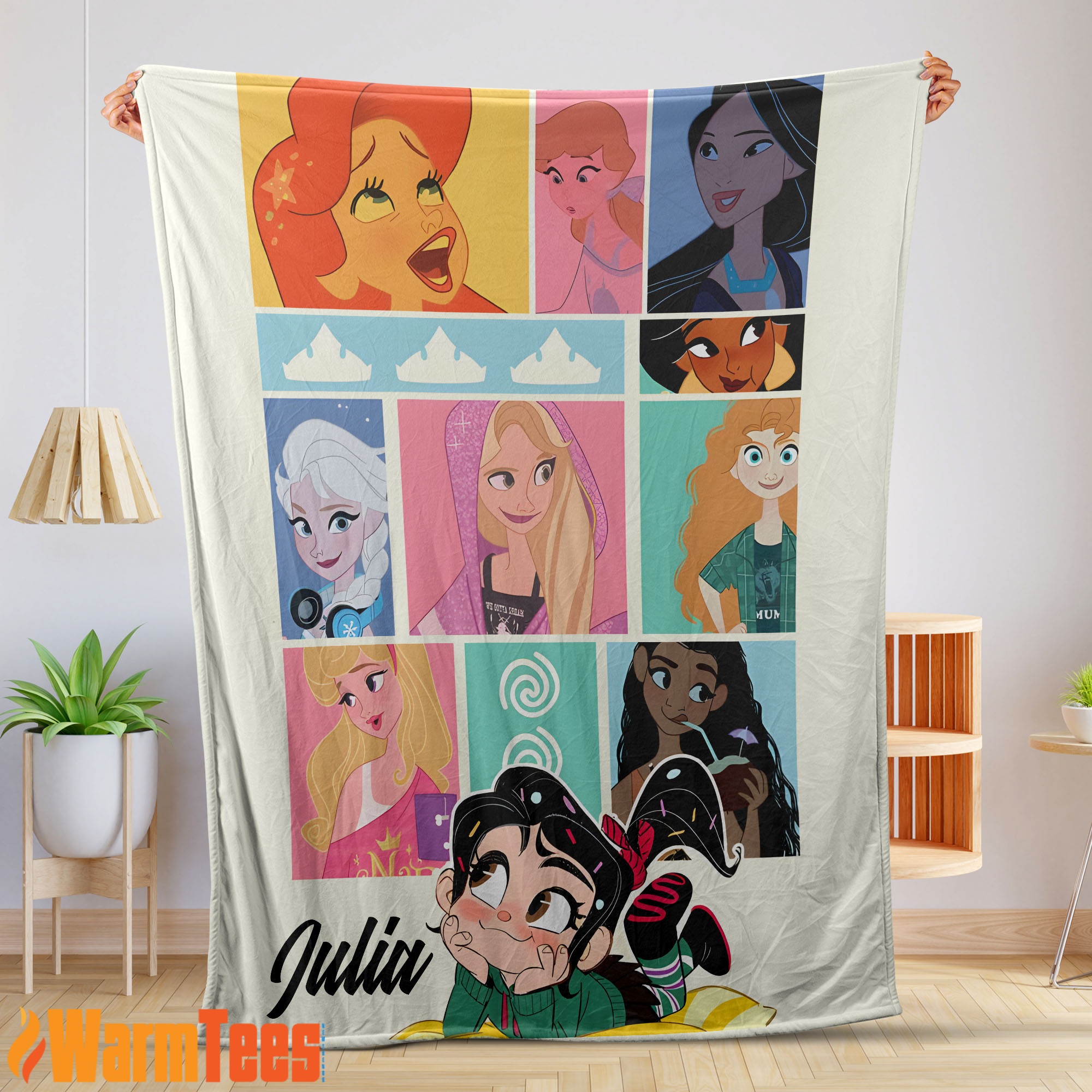 Wreck It Ralph With Disney Princess Blanket Fleece Customized Blanket