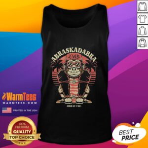 Alt Text: Awesome Abraskadabra Never Let It Die Gorilla Tank Top featuring a bold gorilla graphic and vibrant colors for a trendy look.