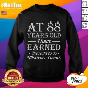 Alt Text: 88-year-old wearing 'Awesome At 88 Years Old' sweatshirt, embracing freedom and self-expression in style.