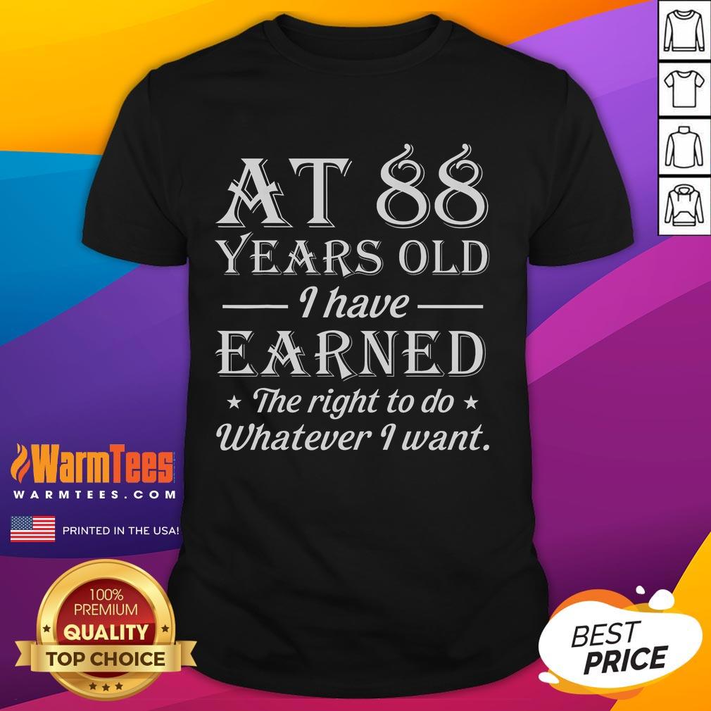 Awesome At 88 Years Old T-Shirt showcasing bold text celebrating freedom and individuality for seniors.