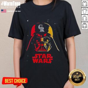 Awesome Colorado Rockies X Star Wars Night limited edition baseball ladies tee featuring vibrant graphics and stylish design.