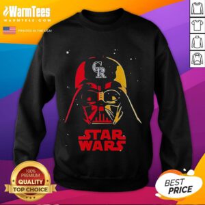 Awesome Colorado Rockies X Star Wars night limited edition baseball sweatshirt featuring vibrant graphics and cozy design.