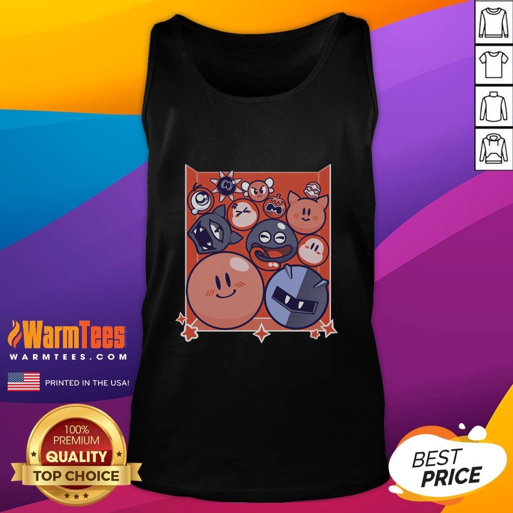 Awesome Kirby Puffball Drop Tank Top featuring a playful design, perfect for casual wear and Nintendo fans.