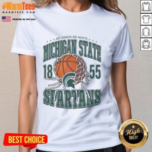 Awesome Michigan State Spartans Cut the Net Ladies Tee featuring vibrant team colors and stylish design for fans.