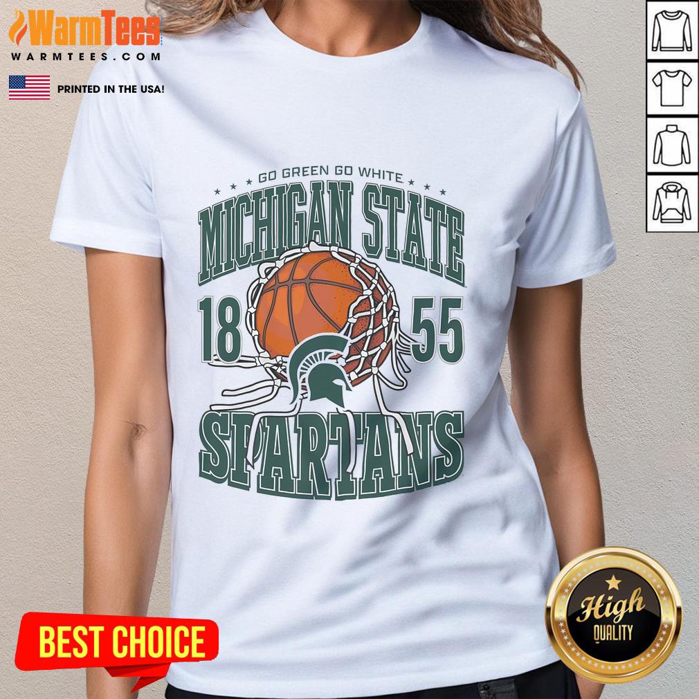 Awesome Michigan State Spartans Cut the Net Ladies Tee featuring vibrant team colors and stylish design for fans.