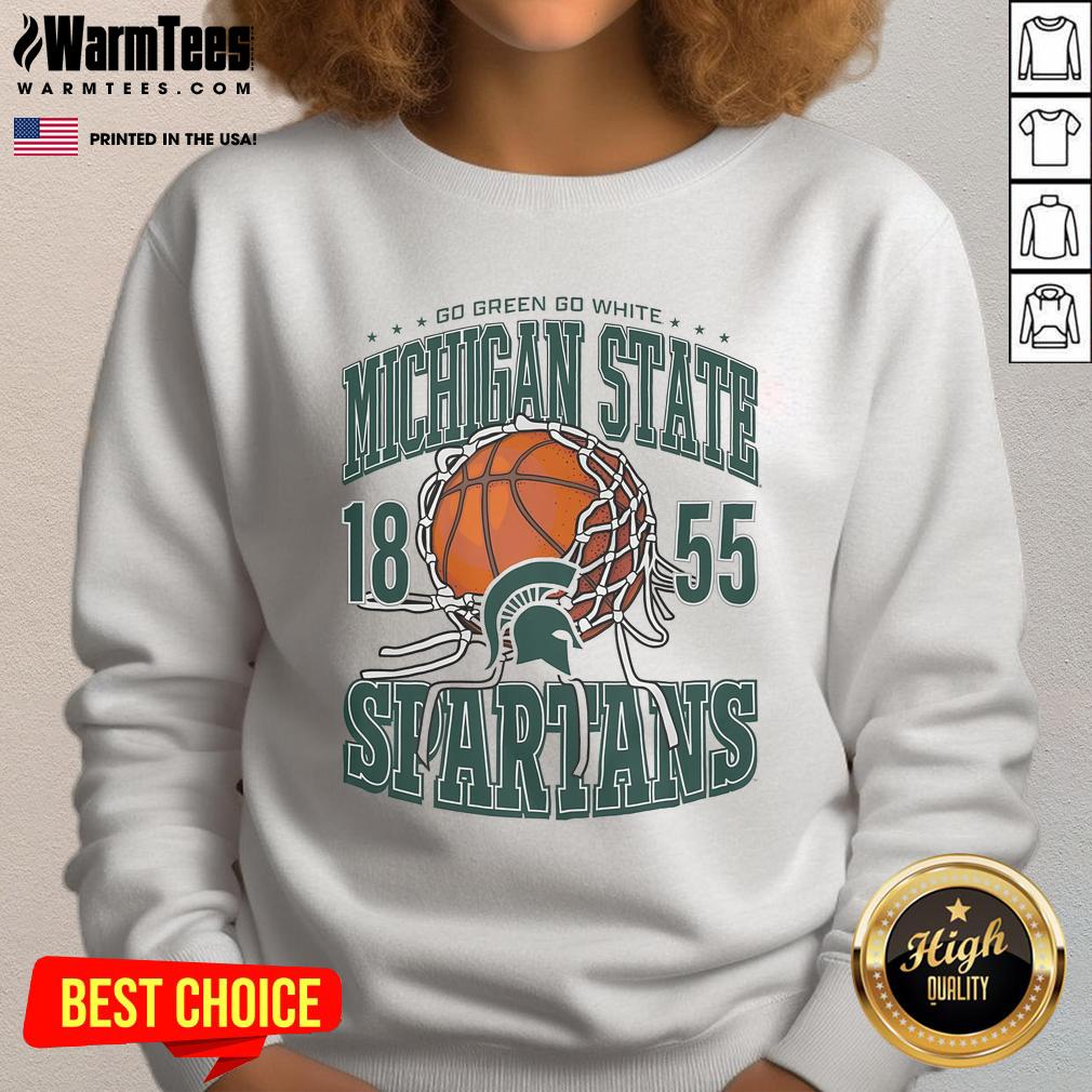 Awesome Michigan State Spartans Cut The Net Sweatshirt featuring team colors and logo for fans and athletes.