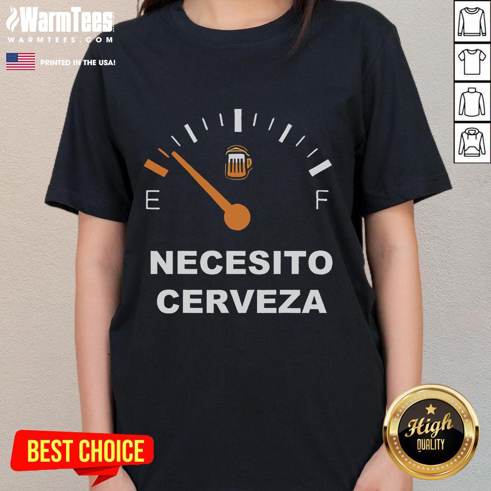 Awesome 'Necesito Cerveza' I Need Beer ladies tee featuring a fun design perfect for beer lovers.