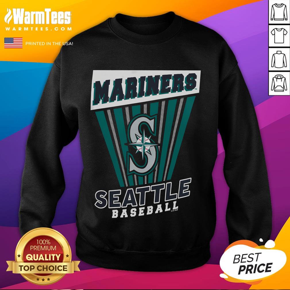 Awesome Seattle Mariners baseball starter sweatshirt in navy blue with team logo, perfect for game day or casual wear.