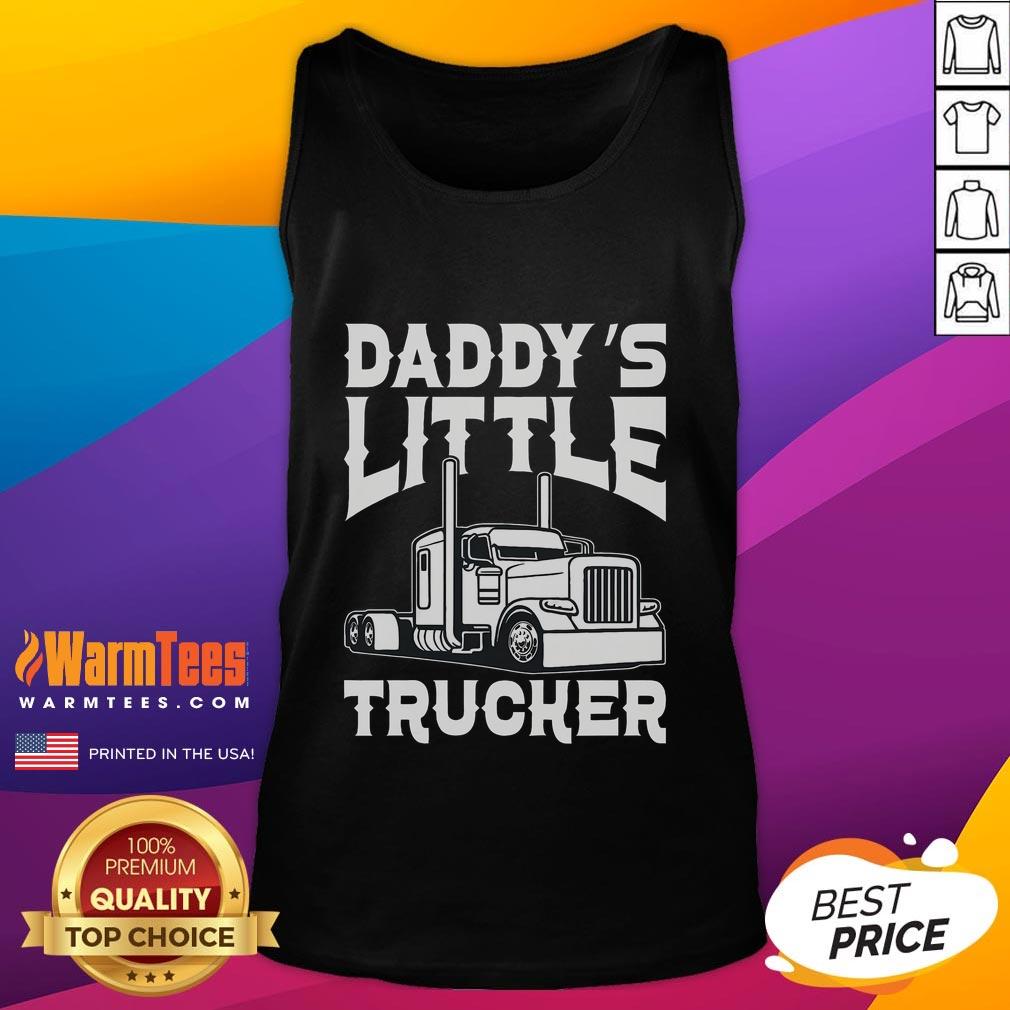 Awesome semi truck Daddy's Little Trucker tank top for kids, perfect for little truck enthusiasts and summer wear.