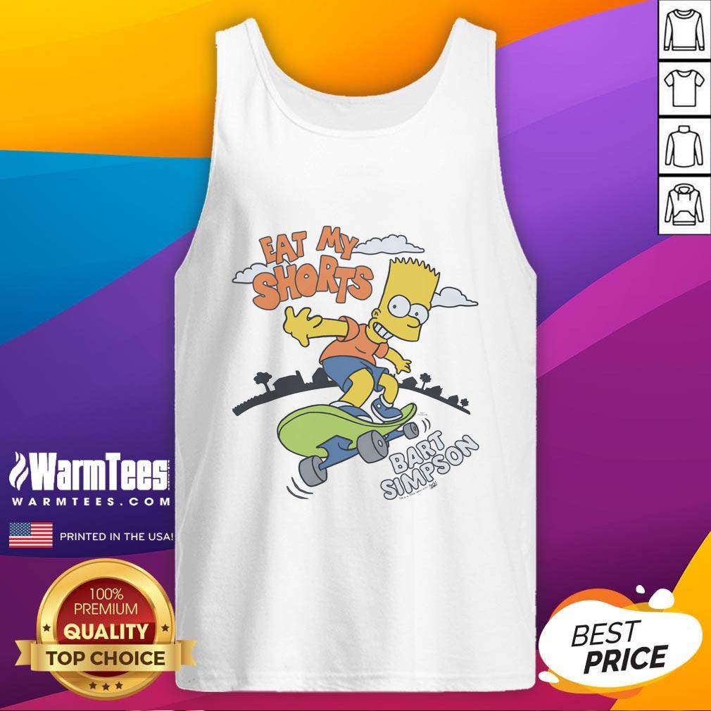Awesome Bart Simpson 'Eat My Shorts' tank top featuring vibrant colors and playful design for fans of The Simpsons.