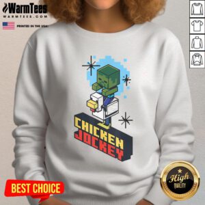 Adorable vintage chicken jockey sweatshirt featuring a cute chicken in jockey attire, perfect for animal lovers.