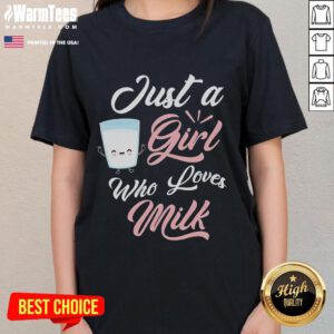 Cute Just A Girl Who Loves Milk Ladies Tee featuring playful graphic design and stylish fit for milk lovers.