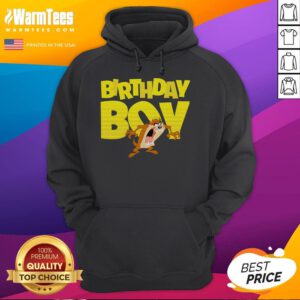 Alt Text: Cute Looney Tunes birthday boy Taz cartoon hoodie featuring vibrant colors and fun design for kids' celebrations.