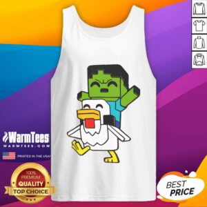 Adorable Minecraft baby zombie chicken jockey tank top featuring vibrant graphics and playful design for fans.