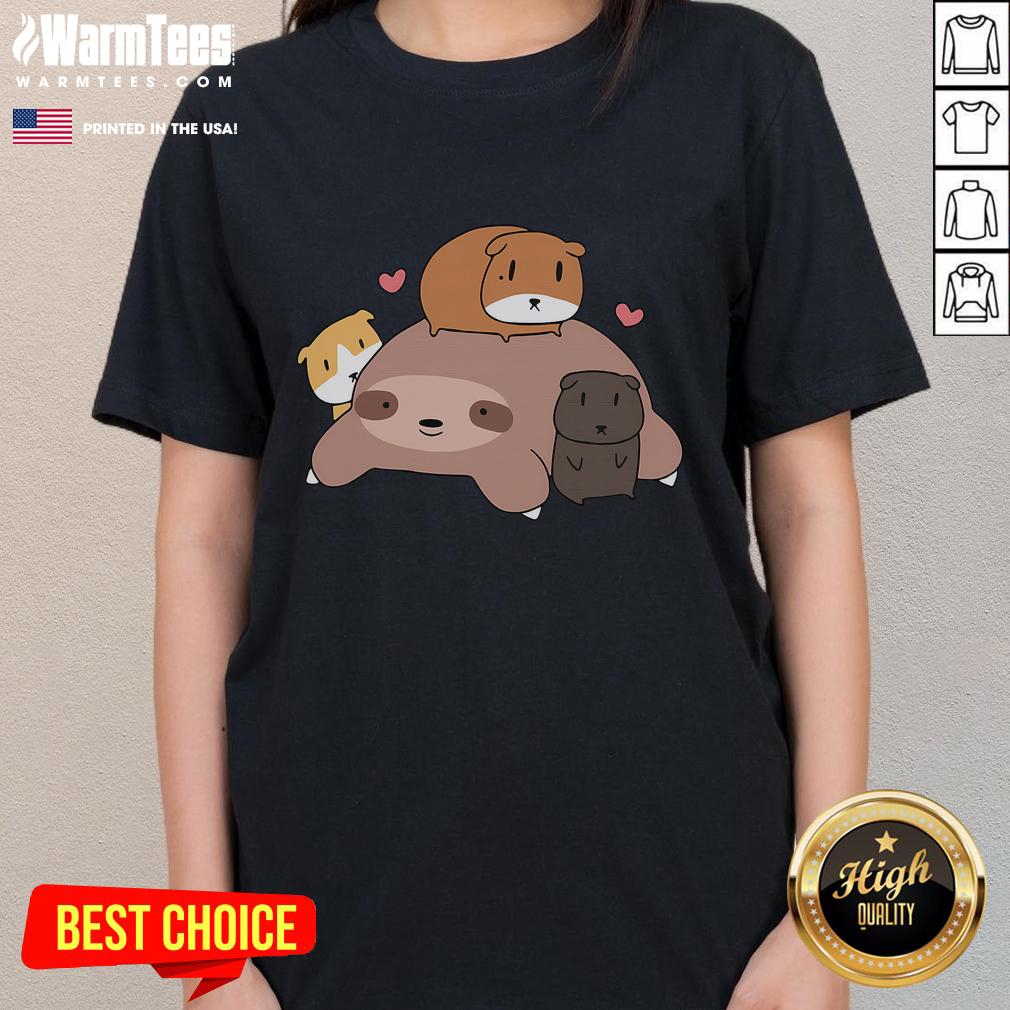 Cute Potato Guinea Pig Lover Ladies Tee featuring an adorable potato and guinea pig graphic on a stylish shirt.