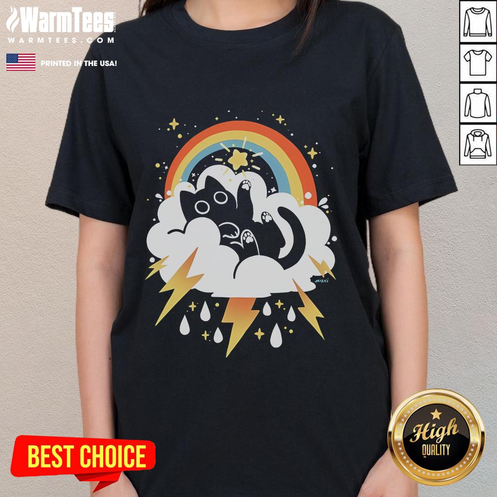 Cute Weathering The Storm Miski Ladies Tee featuring a stylish design perfect for casual outings and rainy days.