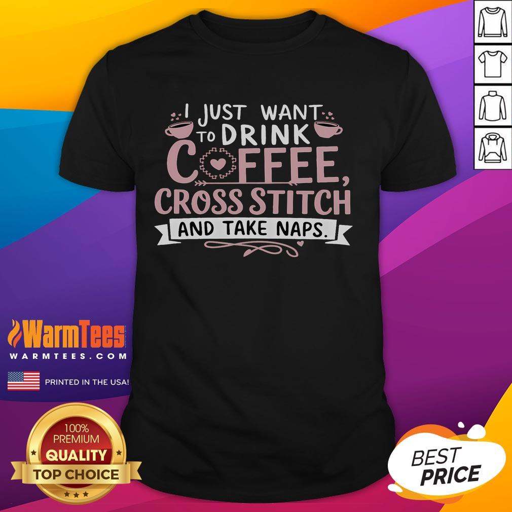 Funny cross stitch crochet design on a knitting t-shirt for craft lovers, showcasing playful stitching patterns.