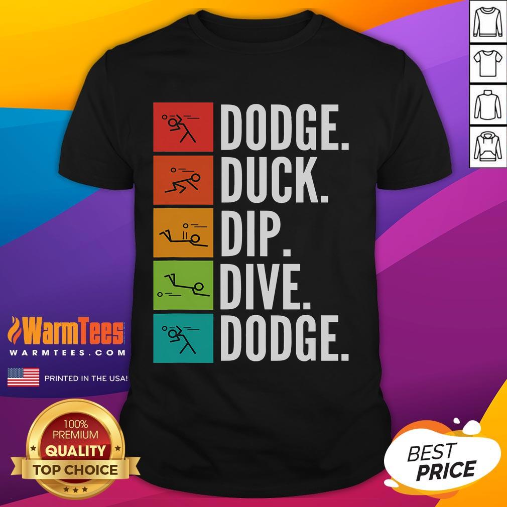 Funny Duck Dip Dive I Ball Games I Dodgeball T-Shirt featuring a whimsical duck diving in action, perfect for sports enthusiasts.