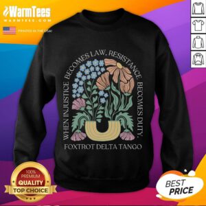 Funny Foxtrots Delta Tangos Flower Boho Sweatshirt featuring vibrant floral design and cozy fit for stylish comfort.