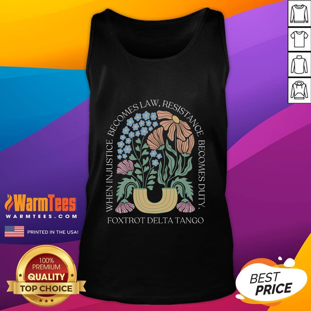 Funny Foxtrots Delta Tangos flower boho tank top featuring a vibrant floral design and a relaxed fit for casual wear.