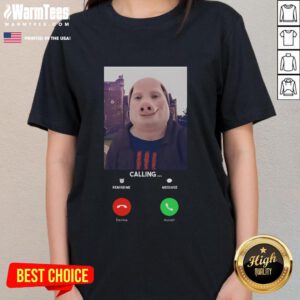 Funny John Pork meme featuring a humorous call, perfect for ladies' tee designs showcasing playful humor.