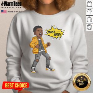 Funny Mustard Bold Statement Urban Style Design Sweatshirt featuring a vibrant graphic and trendy streetwear vibe.