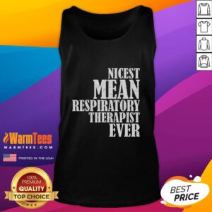 Funny respiratory therapist in a tank top, showcasing a nice yet mean attitude with a playful expression.