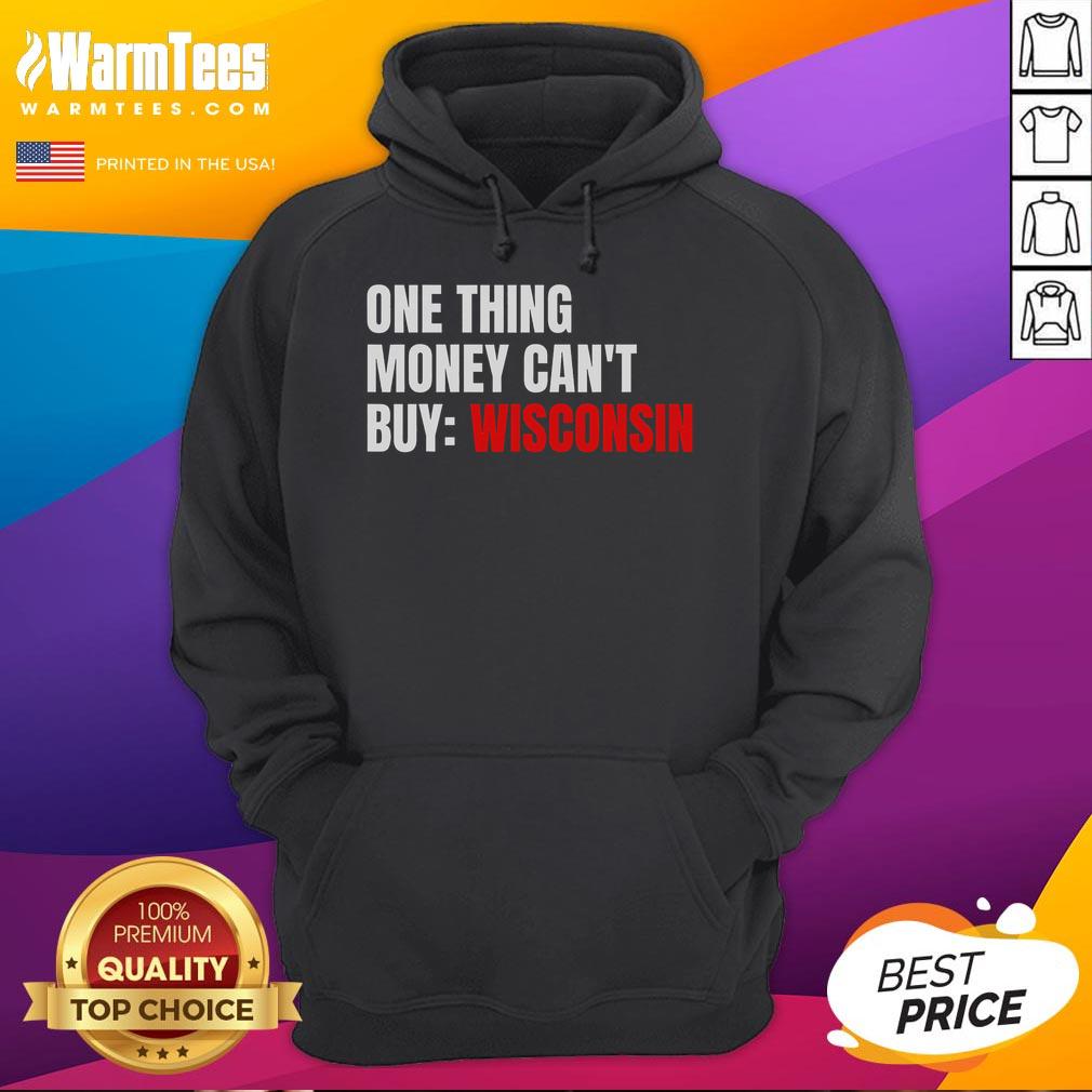 Funny 'One Thing Money Can't Buy' Wisconsin Political Trending Hoodie in vibrant colors, perfect for humorous political statements.