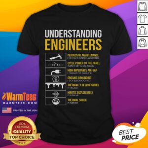 Funny Understanding Engineers T-Shirt featuring sarcastic engineering humor, perfect for engineers and tech enthusiasts.