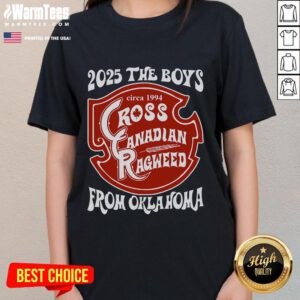 Concert 2025: Good Cross Canadian Ragweed performance featuring The Boy From Oklahoma on a ladies tee shirt.