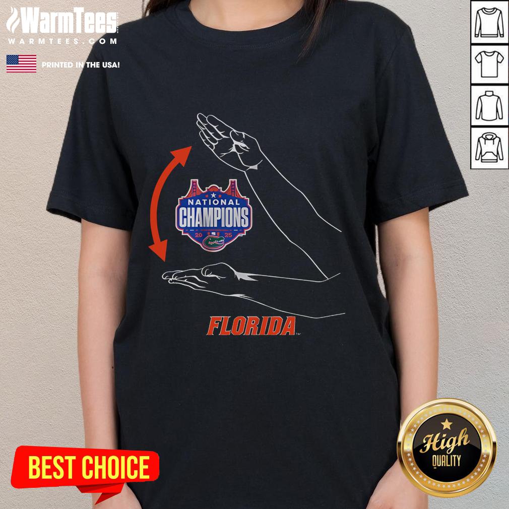 Good Florida Basketball National Champions Gator Chomp Ladies Tee featuring vibrant graphics and comfy fabric design.