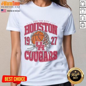 Alt Text: Good Houston Cougars Cut The Net Ladies Tee featuring vibrant team colors and stylish design for fans.
