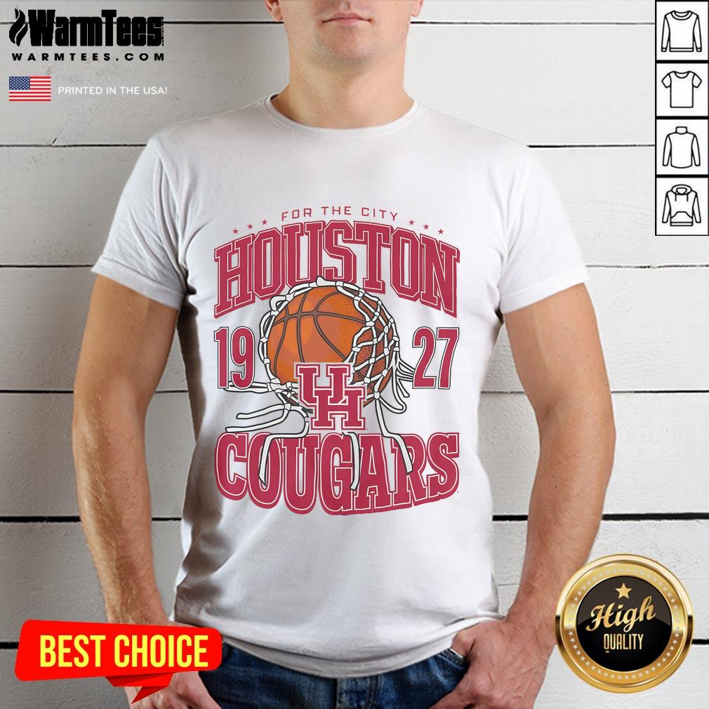 Good Houston Cougars Cut The Net T-Shirt featuring team colors and logo, perfect for fans celebrating victories.