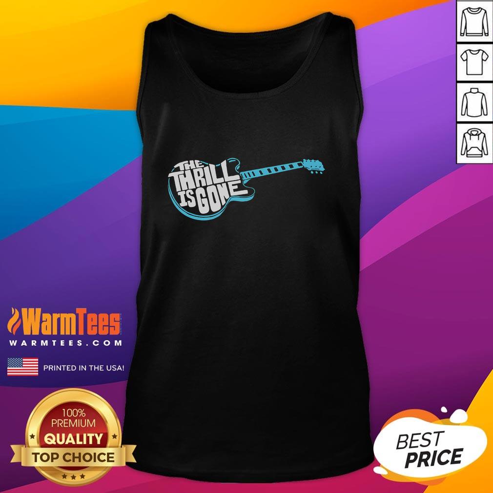 Good-Lyriclyfe The Thrill Is Gone tank top featuring stylish design and comfortable fit for music lovers.