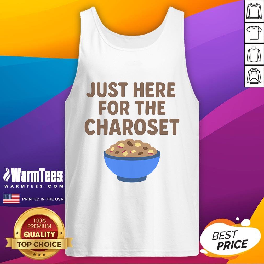 Charoset tank top design celebrating Passover, featuring Jewish food theme and vibrant colors for festive attire.