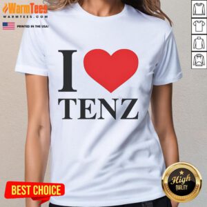 Happy I Love Tenz Ladies Tee featuring vibrant design, perfect for fans of Tenz and stylish casual wear.