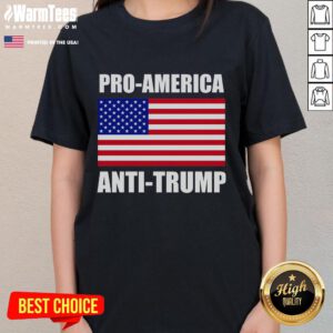 Hot Pro America Anti Trump Ladies Tee featuring bold graphic design, perfect for expressing political views in style.
