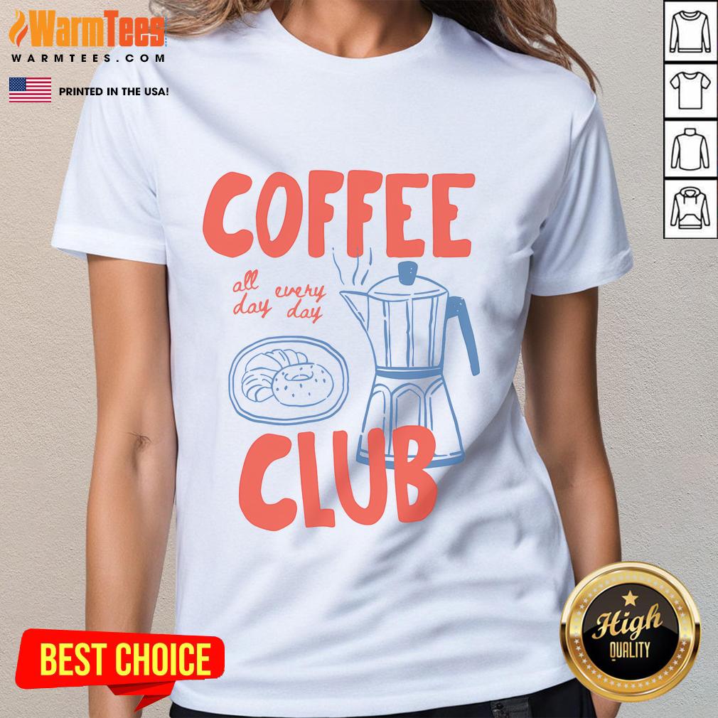 Retro Coffee Lover Ladies Tee from Nice Coffee Club featuring a stylish design perfect for coffee enthusiasts.