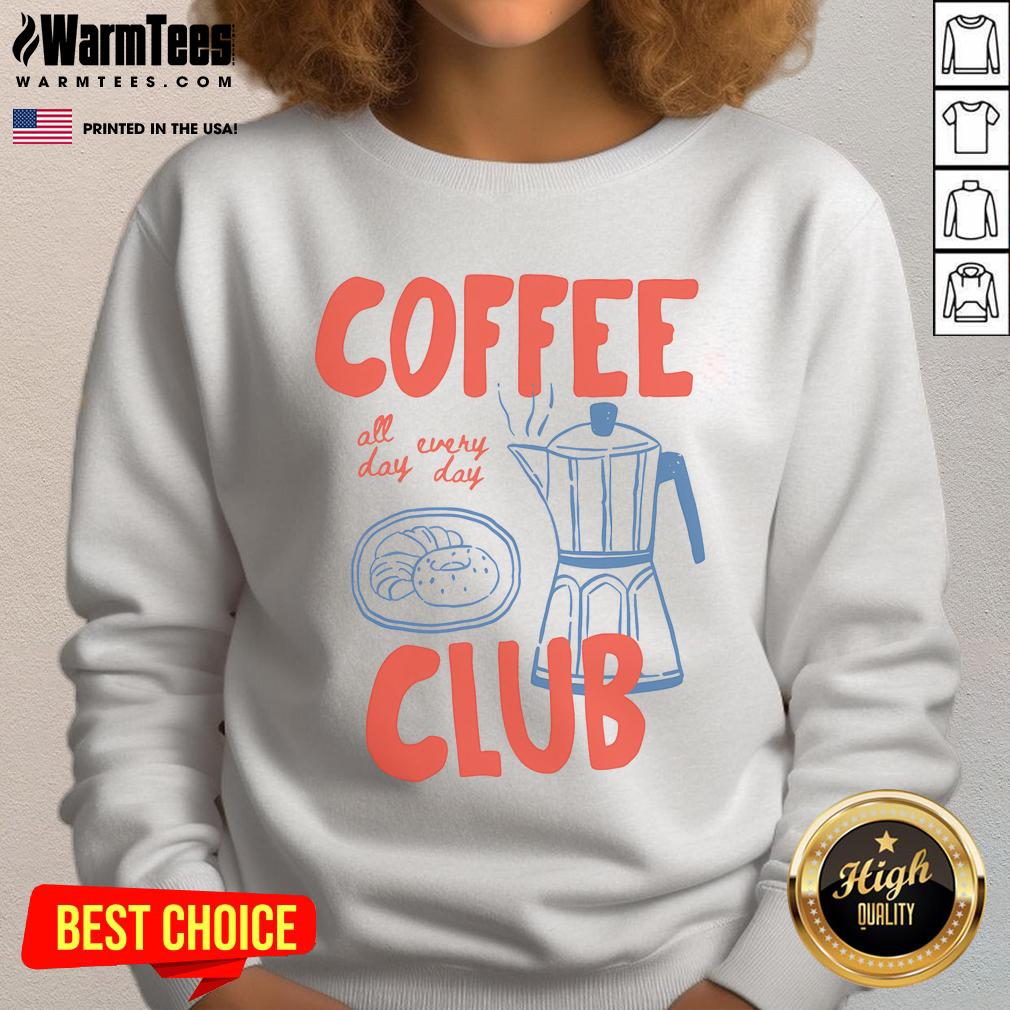 Cozy retro sweatshirt for coffee lovers featuring 'Nice Coffee Club' design, perfect for casual wear and coffee shop outings.