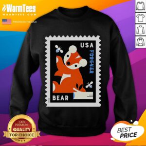 Cozy Nice USA Bear Stamp Sweatshirt featuring a playful bear graphic, perfect for casual wear and showcasing American pride.