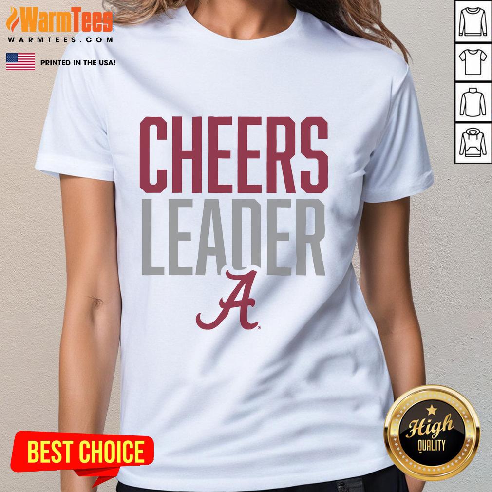 Official Alabama Crimson Tide Cheers Leader Ladies Tee in team colors, perfect for fans showcasing school spirit.