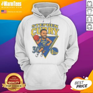 Official Steph Curry 30 Golden State Warriors 2025 NBA Playoffs hoodie featuring team colors and logo.