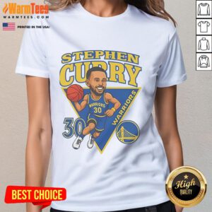 Official Steph Curry 30 Golden State Warriors 2025 NBA Playoffs ladies tee in vibrant colors, perfect for fans.