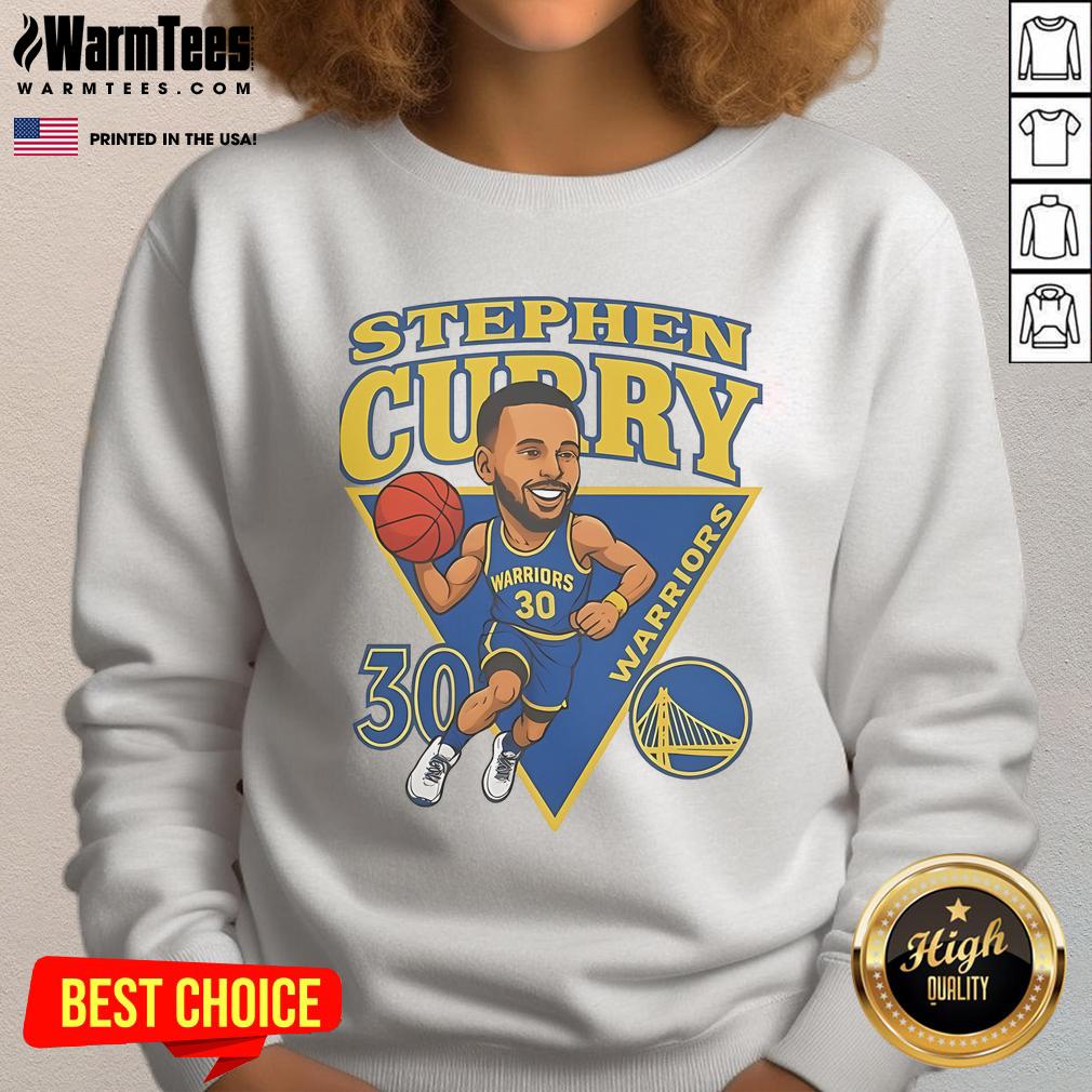 Official Steph Curry 30 Golden State Warriors 2025 NBA Playoffs sweatshirt in navy, showcasing team pride and style.